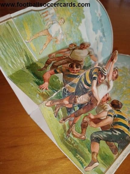 1900 Au Bon Marché rugby folding card, a classic! Intact and excellent