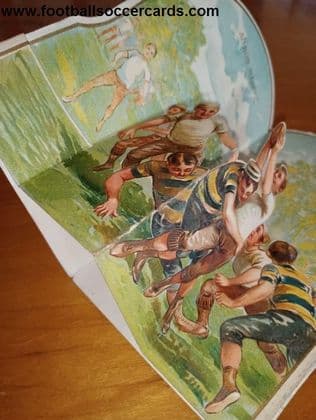 1900 Au Bon Marché rugby folding card, a classic! Intact and excellent
