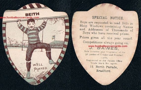 1900 Baines card of Beith rfc Scotland