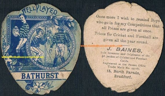 1900 Bathurst Bulldogs NSW Australia rugby Baines card