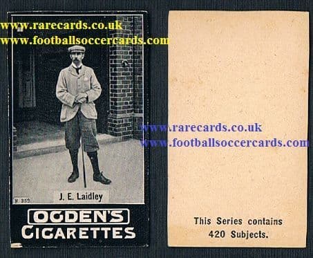 1900 Odgen's tabs 420 cigarette card golf J E Laidley golfer