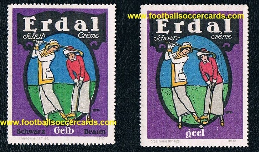 1900 's ladies golf trade cards 2 cinderalla golfing poster stamp labels women golfers