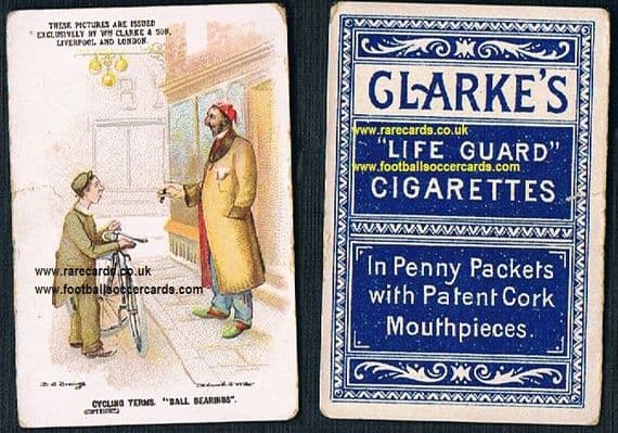 1900 William Clarke & Son Clarke's cigarettes card cycling terms Ball Bearings