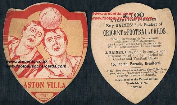 1900s Aston Villa header Baines card