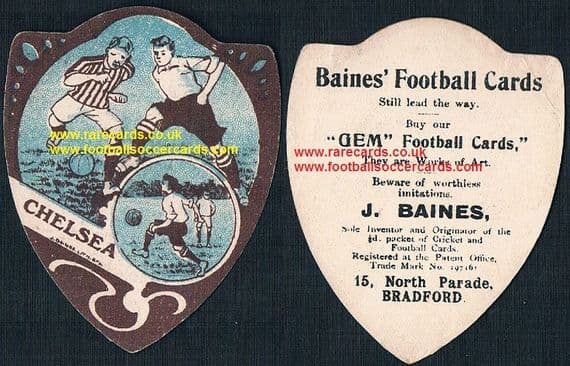 1900s Baines gem works of art Chelsea football card art nouveau frame