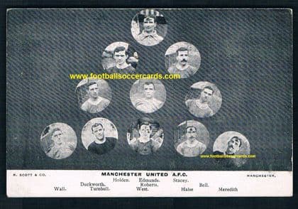 1900s Billy Meredith Manchester United postcard by Scott & Co, unused