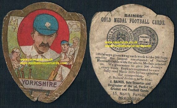 1900s David Denton Yorkshire country cricket club England cricketer Baines card