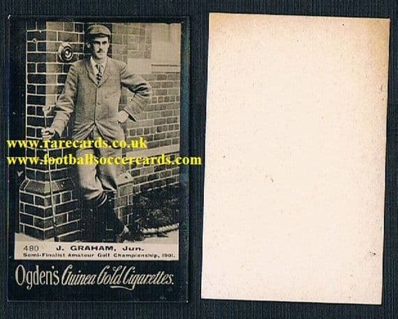 1901 Ogden's Guinea Gold golfer tobacco card 480 J Graham golf card