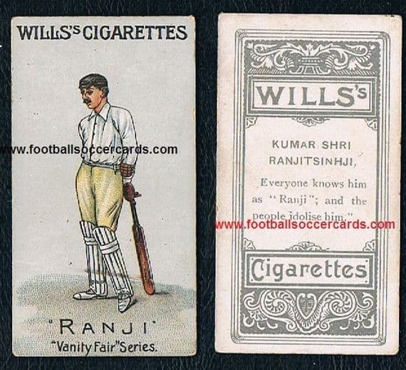 1901 Ranjitsinhji card by Wills cigarettes Vanity Fair series cricket legend