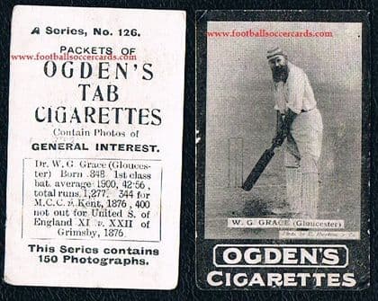 1901 W G Grace Ogden's A Series 126 General Interest legendary cricketer, the Babe Ruth of cricket!