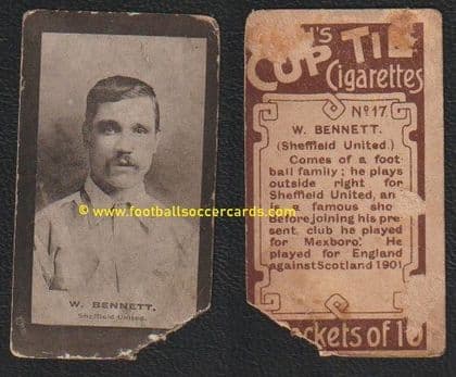 1901 Walter Bennett Sheffield United x2 FA Cup winner & League champion Smith's brown Cup Tie #17