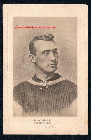1904 Albert Wilkes England & Aston Villa Wrench Series postcard