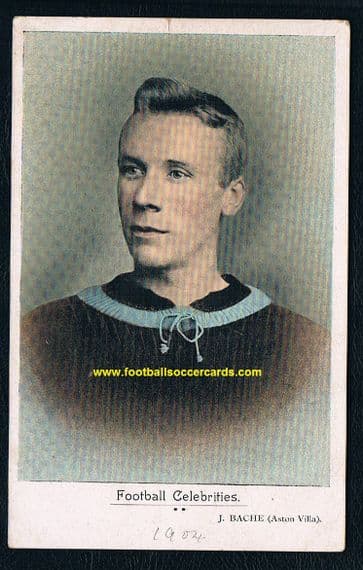 1904 Joe Bache legendary Aston Villa and England player postcard Birmingham Novelty Co rare issue