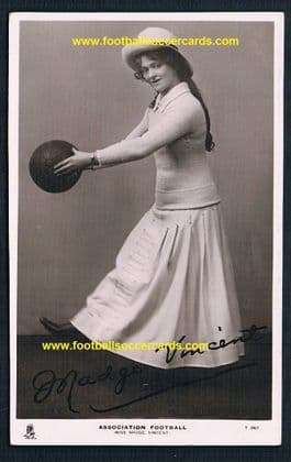 1904 women's football postcard by Raphael Tuck Celebrities Madge Vincent