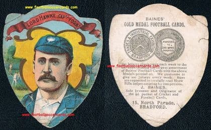 1905 Lord Hawke England capt. & Yorkshire CCC captain Baines card - 16,750 runs! Legend.