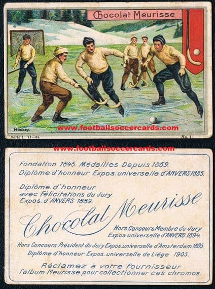 1905 - P.Larsson Emailed you - Chocolate Meurisse Ice Hockey card from France