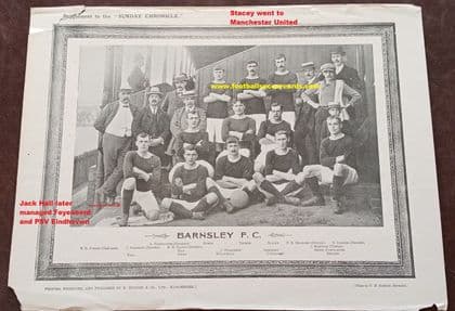 1906 SUNDAY CHRONICLE Barnsley free gift George Stacey MUFC Jack Hall FEYENOORD PSV