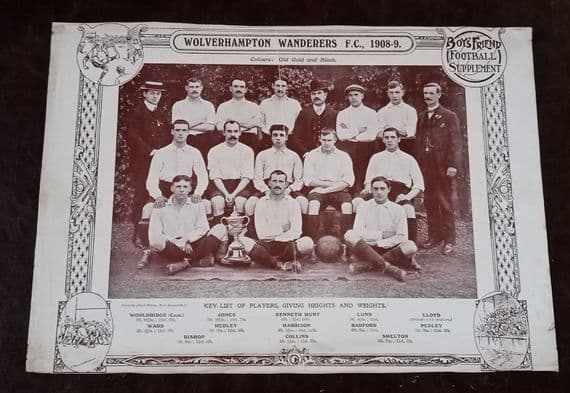 1908 -09 Boys Friend free gift original Supplement Wolves Wolverhampton Wanderers SOLD