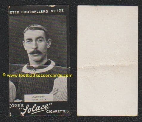 1908 Billy Garraty Aston Villa #157 Cope Bros Solace card Cope's Jack Grealish great-gt grandfather