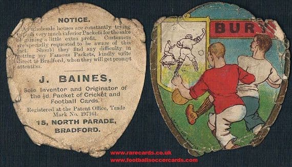 1908 Bury F.C. Baines poor card