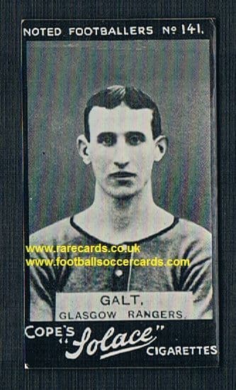 1908 Cope Bros. Solace cigarette 141 Galt Glasgow Rangers