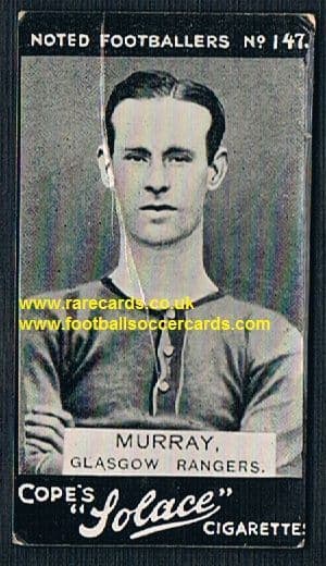 1908 Cope Bros. Solace cigarette 147 Murray Glasgow Rangers