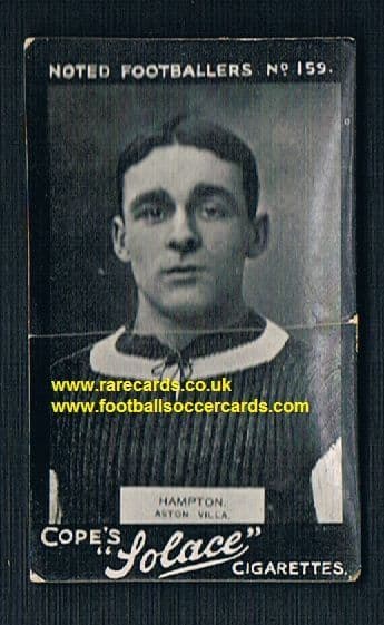 1908 Cope Bros. Solace cigarette 159 Hampton Aston Villa - SOLD
