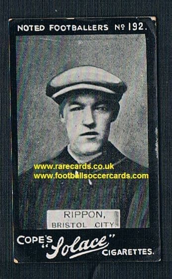 1908 Cope Bros. Solace cigarette 192 Rippon Bristol City