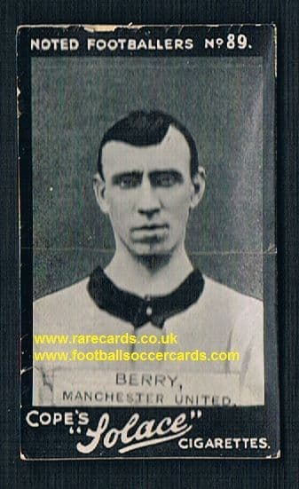 1908 Cope Bros. Solace cigarette 89 Berry Man Utd