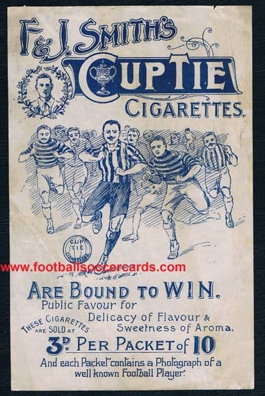 1908 F&J Smiths tobacco original flyer for Billy Meredith series of cigarette cards SOLD