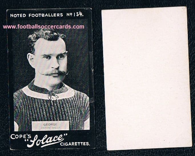 1908 goalie supremo! Billy George COPES SOLACE Aston Villa 154 card 3 league wins & 1 FA Cup winner