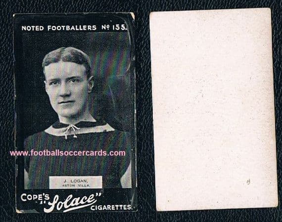 1908 James Lochhead Logan COPES SOLACE card Aston Villa 155 Glasgow Rangers Scotland