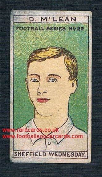 1908  Lovell's David McLean Forfar Sheffield Wednesday Dundee Preston Scotland Celtic Rangers
