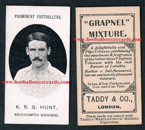 1908 Reverend Hunt ROOKIE ! Wolves Taddy footnote GB Olympic gold Corinthians England International