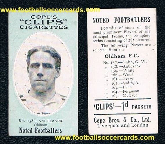 1909 Anlezark WALLABIES & KANGAROOS legend rookie card Cope Bros Clips 158 Oldham Oz rugby star, 282