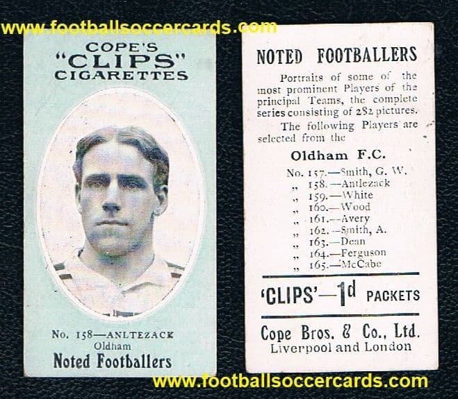 1909 Anlezark WALLABIES & KANGAROOS legend rookie card Cope Bros Clips 158 Oldham Oz rugby star, 282