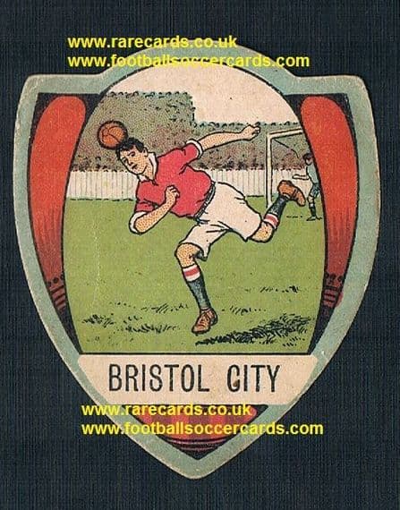 1909 Baines football card Bristol City red shirts Charles Rennie Mackintosh design