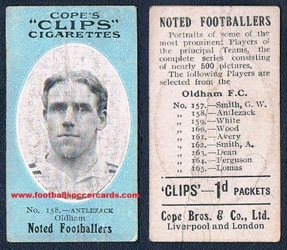 1909 Cope Bros Clips Ernest A. George Anlezark Australia rookie card, the 500 type