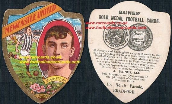 1909 Newcastle United Baines Tony Whitson Carlisle