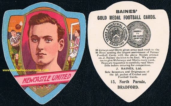 1909 Newcastle United GREAT Colin Veitch Baines LTD - variety - x6 FA Cup finalist ENGLAND great