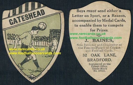 1910 Baines Gateshead F.C. Oak Lane Bradford card