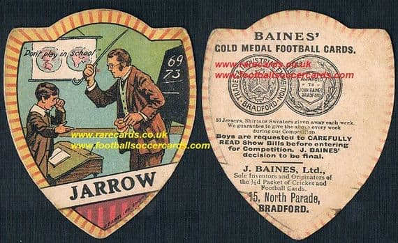 1910 Baines Jarrow F.C. schoolmaster caning BDSM corporal punishment card