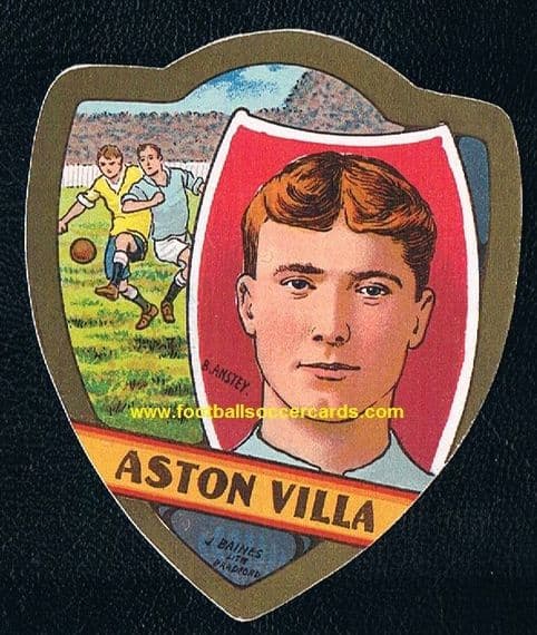 1910 Brendell Anstey Aston Villa, Bristol Rovers & Leicester City Baines PROOF edition hand-cut card