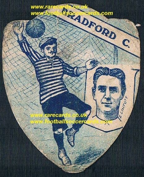 1910 Evelyn Lintott WW1 officer Woking QPR Bradford C Leeds Plymouth Baines card