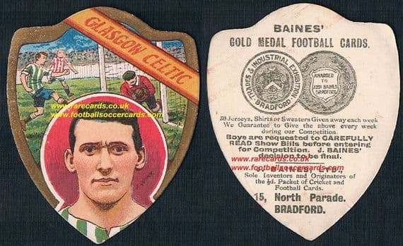 1910 Glasgow Celtic Jimmy Quinn Baines card