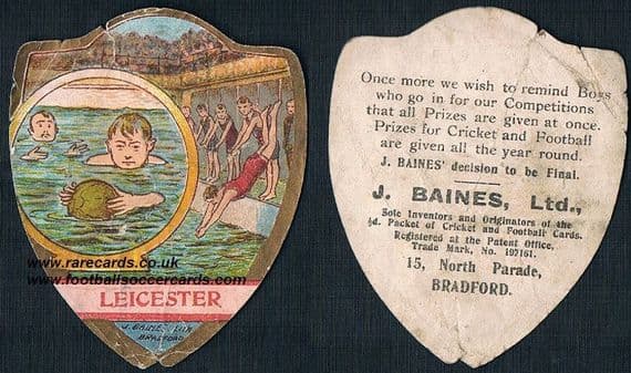 1910 Leicester water polo team card by Baines