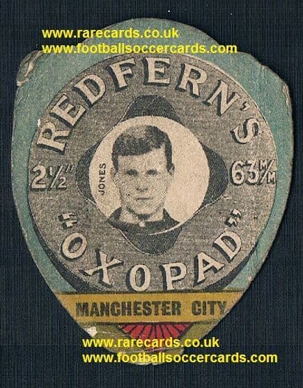 1910 Redfern's William Lot Jones Man City Wales Druids Chirk Wrexham Aberdare Baines card
