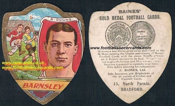1910 's Barnsley, Everton & Brighton star Dickie Downs rookie card 2 FA Cup finals!