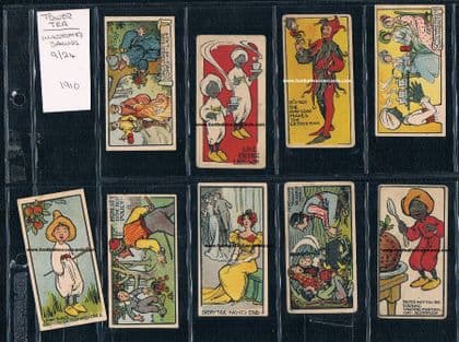 1910 Tower Tea trade cards 9 Sayings & Proverbs +coupon Beautiful illustrations