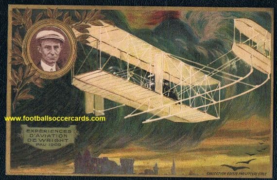 1910 Wright Brothers rookie card Wilbur Orville Lefevre card from France